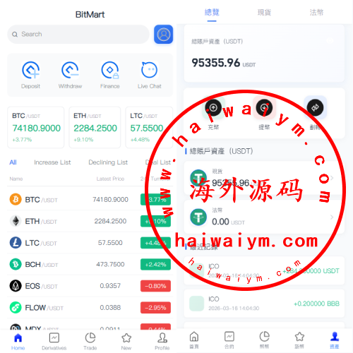 多语言交易所系统/秒合约/合约币币/理财/平台币